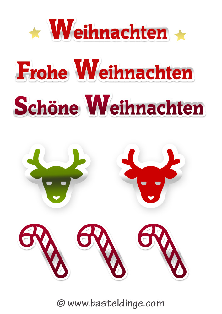 Weihnachtliche Sticker Und Aufkleber Vorlagen Basteldinge