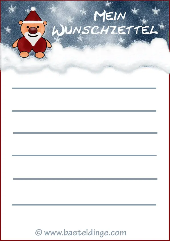 Weihnachten Wunschzettel zum ausdrucken – Seite 2 – Basteldinge
