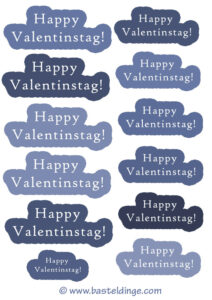 Happy Valentinstag Text blaue Töne