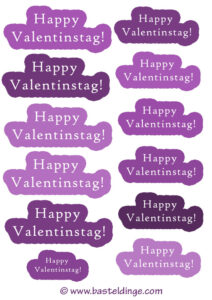 Happy Valentinstag Text lila Töne