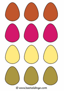 Bunte Ostereier Vorlagen in verschiedenen Farben