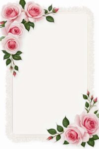 Briefpapapier mit rosa Rosen