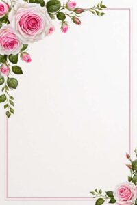 Briefpapapier mit rosa Rosen