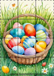 Osterkorb voller bunter Eier – Osterpuzzle