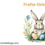 Frohe Ostern grauer Osterhase Klappkarte