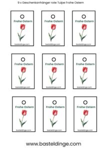 rote Tulpen Geschenkanhänger
