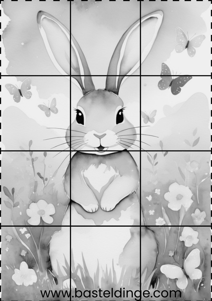 Osterhasen Puzzle Druckvorlage