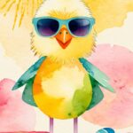 Küken mit Sonnenbrille und Osterei