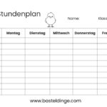 Stundenplan mit Küken zum Ausmalen
